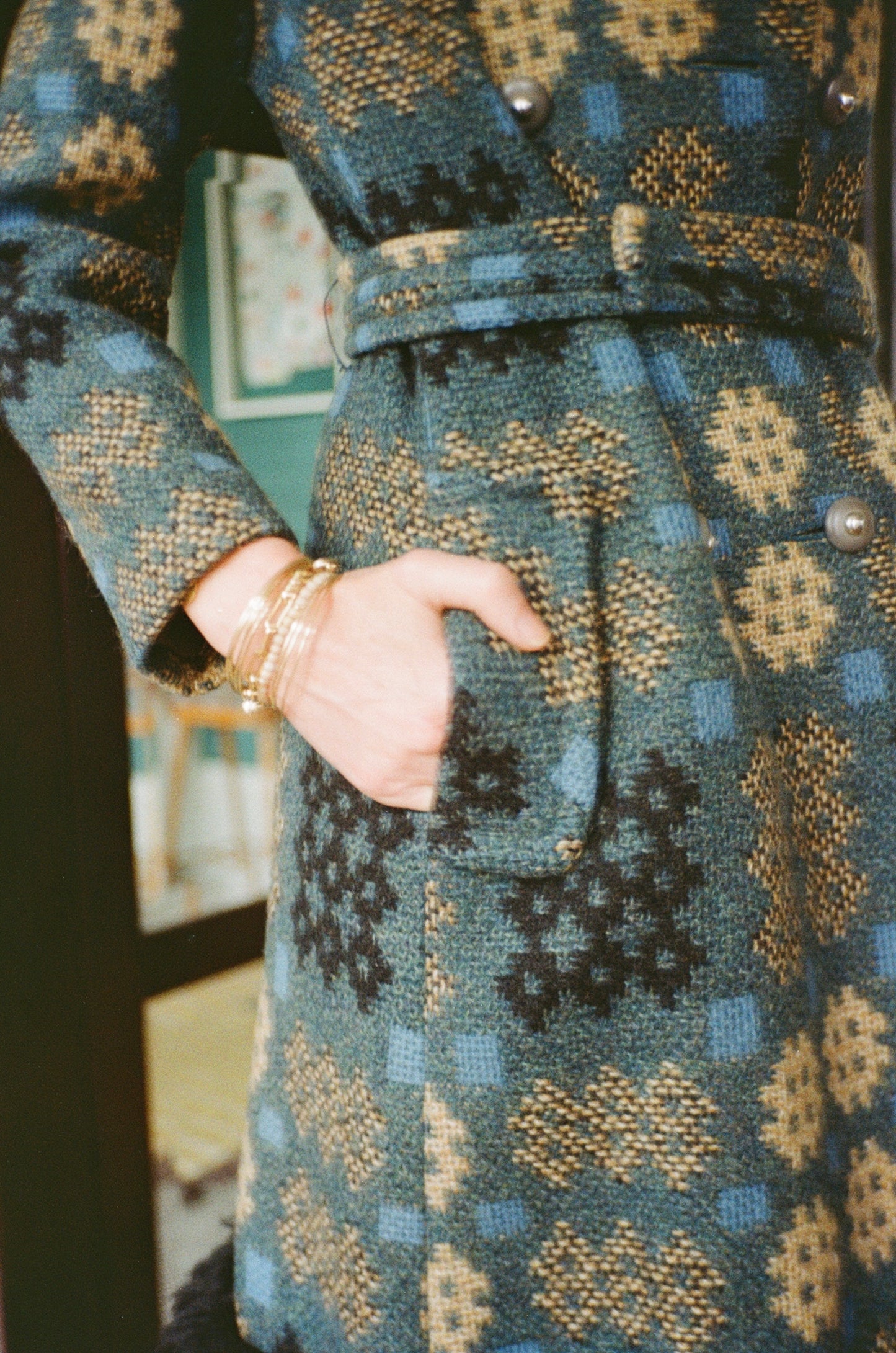 Welsh Tapestry Coat with Faux Fur Trim