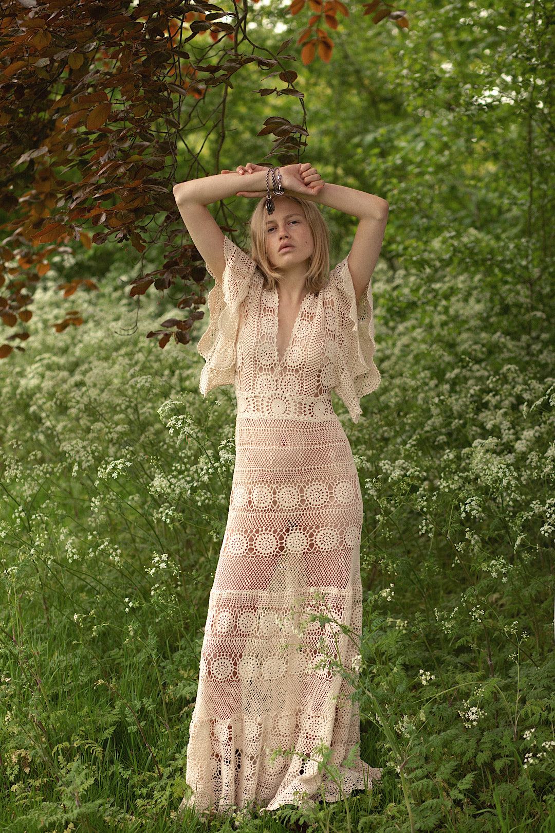 Ivory Fine Crochet Gown Ivory Fine Crochet Gown