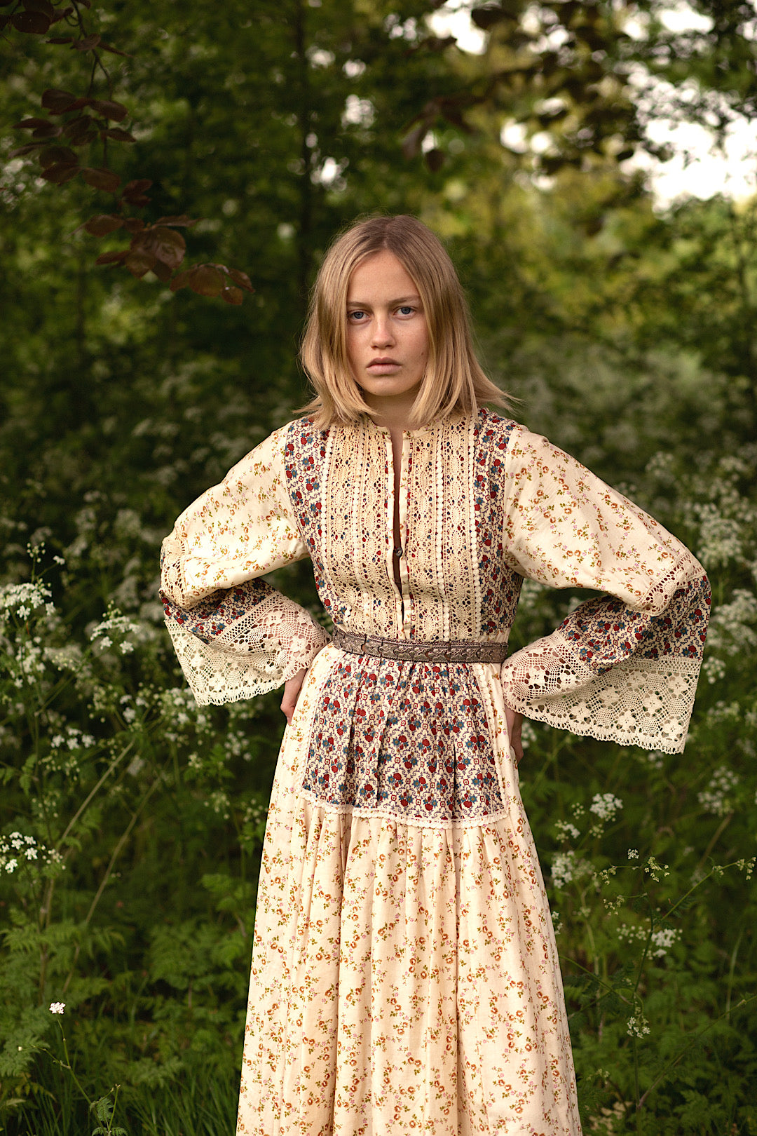 Cotton Dress with Crochet Details