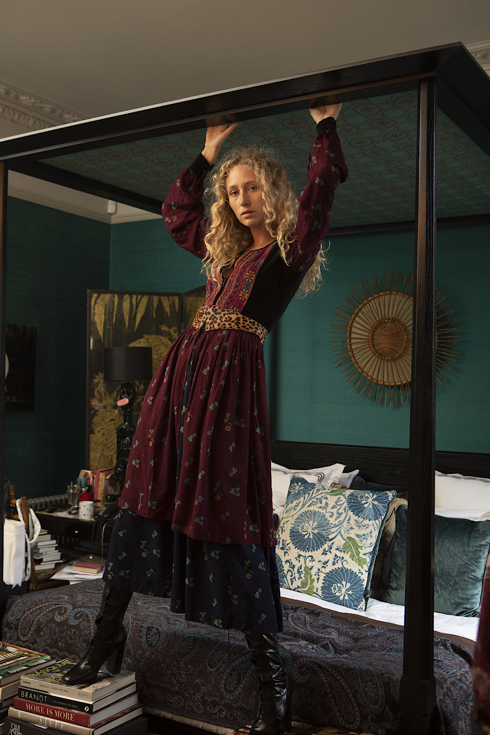 Multi-Print Afghan Dress