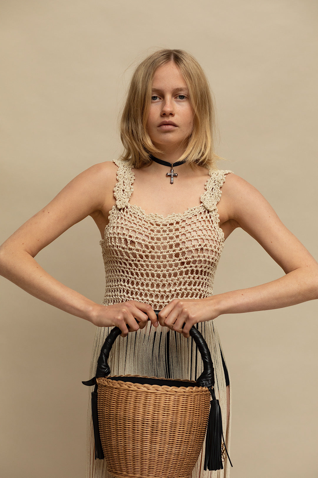 Long Fringed Crochet Top