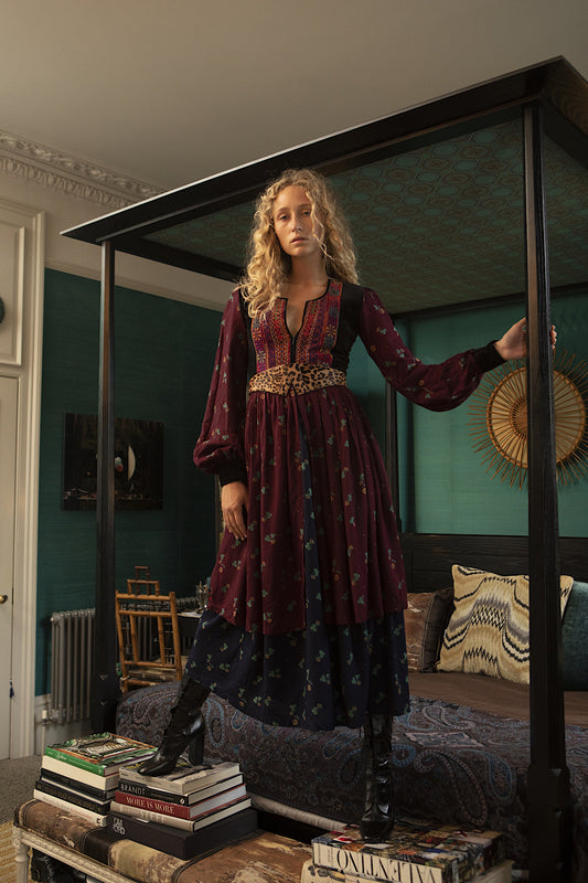 Multi-Print Afghan Dress